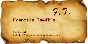 Franczia Tamás névjegykártya