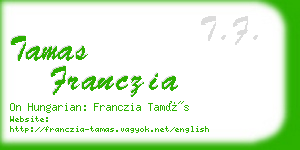 tamas franczia business card